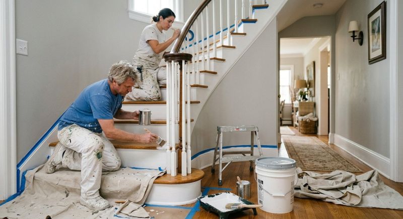 Basement Stairs Painting in Wilmington, NC