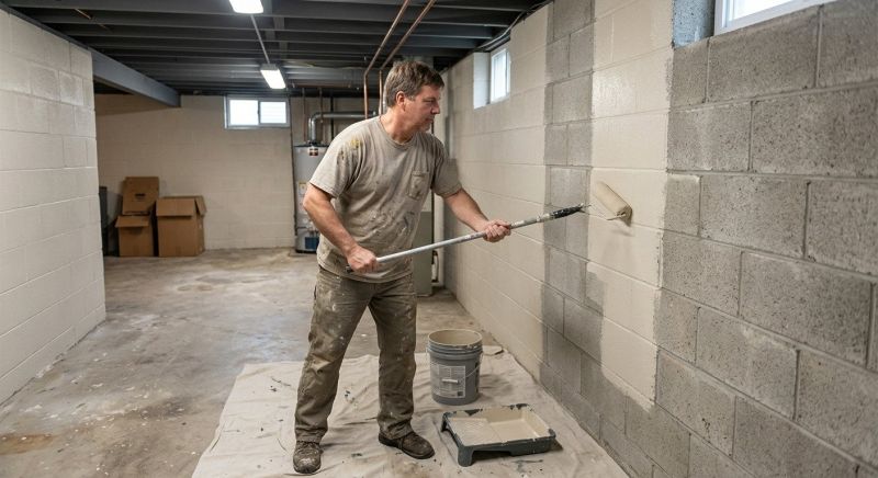 Basement Wall Painting in Kansas City, KS