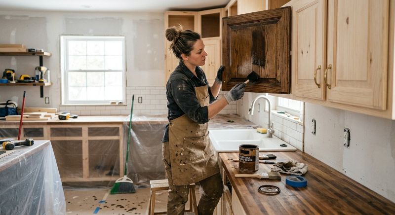 Built In Cabinetry Staining in Carmel, IN