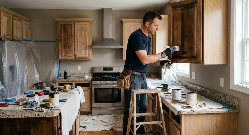 Kitchen Cabinet Staining in Muncie, IN