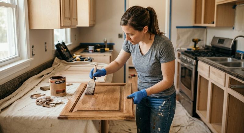 Wood Cabinet Staining in Lafayette, IN